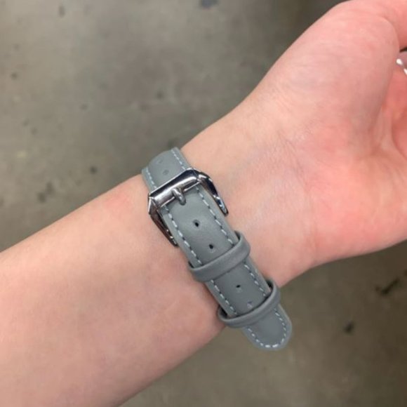 NEW[BAND] Slim GRAY Strap Leather For Apple Watch - Picture 3 of 3